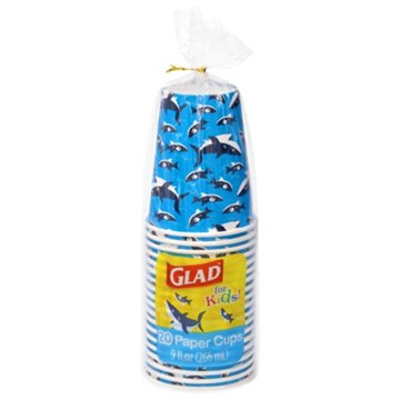 Glad For Kids Paper Shark Cups, 20 ct