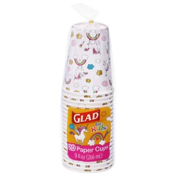 Glad For Kids Unicorn Paper Cups, 20 ct