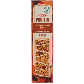 H-E-B Protein Cinnamon Roll Chewy Bars, 5 ct