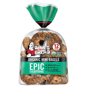 Dave's Killer Bread Organic Mini Bagels Epic Everything, 12 ct