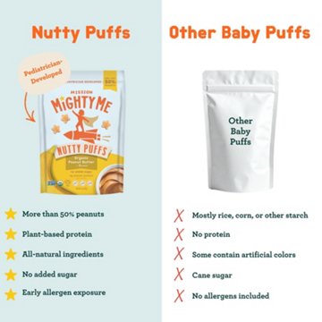 Mission Mighty Me Nutty Puffs - Organic Peanut Butter & Banana