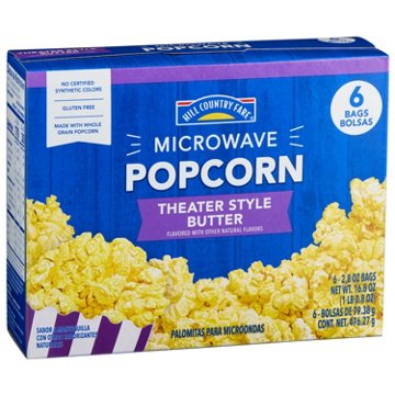 Hill Country Fare Theater Style Butter Microwave Popcorn Bags, 6 ct
