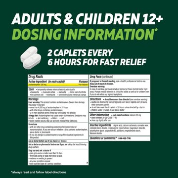 Excedrin Rapid Relief Acetaminophen 500mg