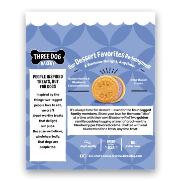 Three Dog Bakery Lick'n Crunch Sandwich Cookies - Blueberry Pie, 13 oz