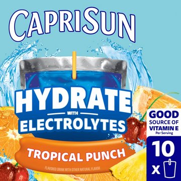 Capri Sun Hydrate with Electrolytes Tropical Punch Drink Pouches, 10 pk