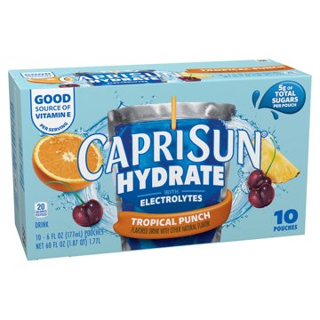 Capri Sun Hydrate with Electrolytes Tropical Punch Drink Pouches, 10 pk
