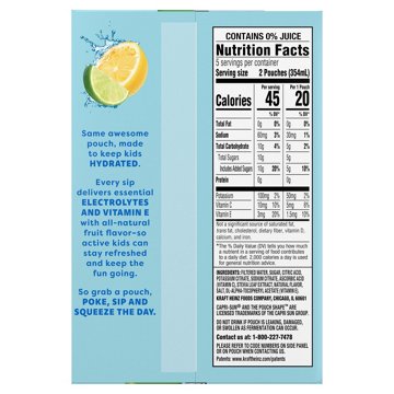 Capri Sun Hydrate with Electrolytes Lemon & Lime Drink Pouches, 10 pk