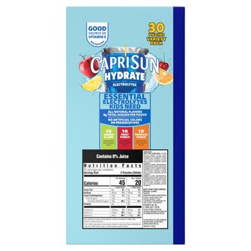 Capri Sun Hydrate with Electrolytes Drink Variety Pack 30 pk Pouches