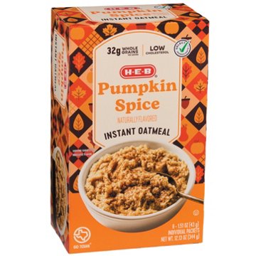 H-E-B Pumpkin Spice Instant Oatmeal, 8 ct