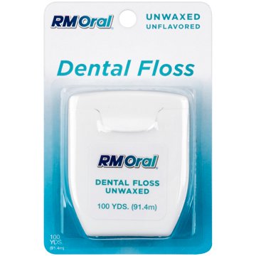 RM Oral Unwaxed Dental Floss - Unflavored, 100 yd