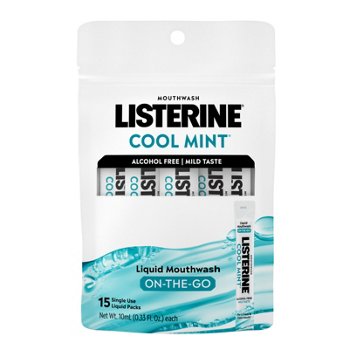 Listerine Cool Mint On-The-Go Alcohol Free Mouthwash Sachets