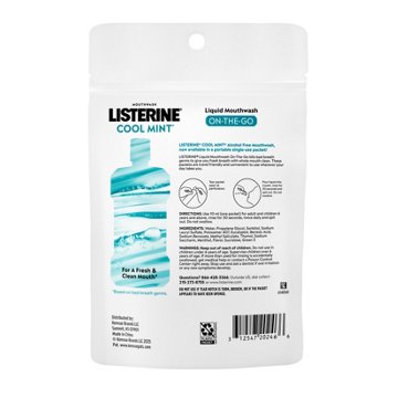 Listerine Cool Mint On-The-Go Alcohol Free Mouthwash Sachets