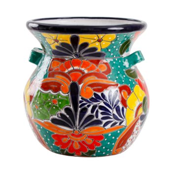 Blue Orange Pottery Large Talavera Moreliana Planter, 18" x 14" x 15"