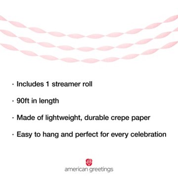 American Greetings Solid Pink Crepe Streamer Roll