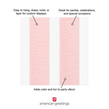 American Greetings Solid Pink Crepe Streamer Roll
