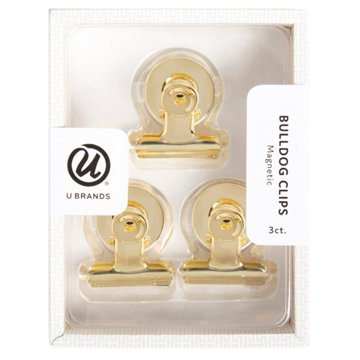 U Brands Gold Bulldog Clips, 3 ct