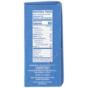 H-E-B Wild Caught Frozen Snow Crab Clusters Box, 2lbs, 32 oz