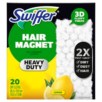 Swiffer Hair Magnet Heavy Duty Dry Sweeping Cloth Refills - Lemon Scent, 20 ct