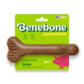 Benebone Essentials Bone Dog Chew - Bacon Flavor - M/L