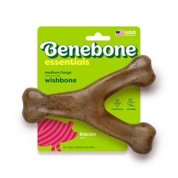 Benebone Essentials Wishbone Dog Chew - Bacon Flavor - M/L