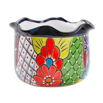 Blue Orange Pottery Medium Talavera Japonesa Planter, 8.5" x 6.5"