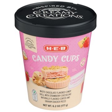 H-E-B Strawberry Cheesecake Candy Cups, 6.2 oz