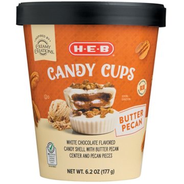 H-E-B  Butter Pecan Candy Cups, 6.2 oz