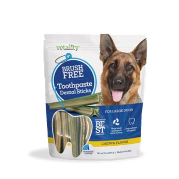 Vetality Brush Free Toothpaste Dental Sticks - Large Dogs