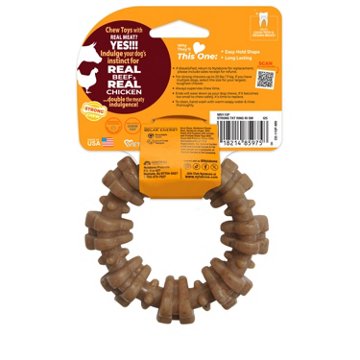 Nylabone Textured Ring Dog Chew Toy - Beef and Chicken