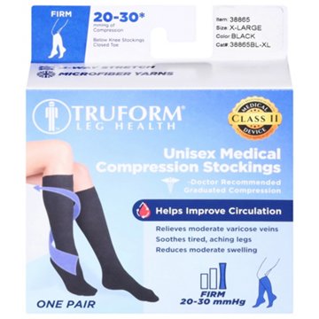 Truform Medium Compression Socks 20-30mmHg BL-XL