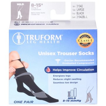 Truform Mild Compression Socks 8-15mmHG BL-L