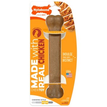 Nylabone Strong Chew Original Bone Dog Toy - Chicken