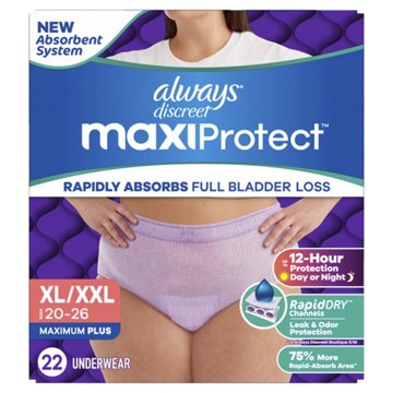 Always Discreet MaxiProtect Incontinence Underwear - XL/ XXL
