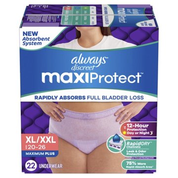 Always Discreet MaxiProtect Incontinence Underwear - XL/ XXL