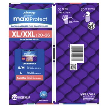 Always Discreet MaxiProtect Incontinence Underwear - XL/ XXL