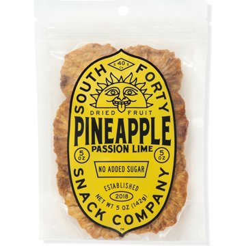 South Forty Snack Company Dried Pineapple Rings with Passion Lime