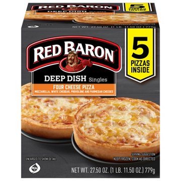 Red Baron Deep Dish Singles Four Cheese Pizzas, 5 ct