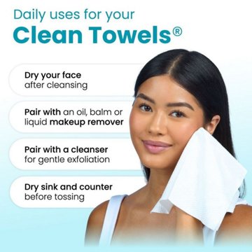 Clean Skin Club Disposable XL Clean Towels Blemish Control, Travel Pack, 10 ct