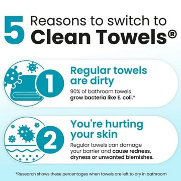 Clean Skin Club Disposable XL Clean Towels Blemish Control, Travel Pack, 10 ct