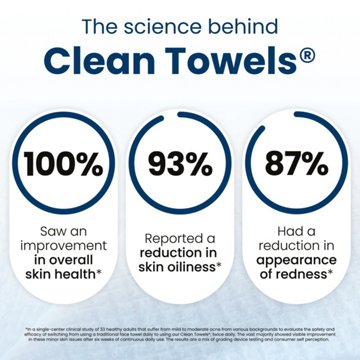 Clean Skin Club Disposable XL Clean Towels Original, Travel Pack, 10 ct