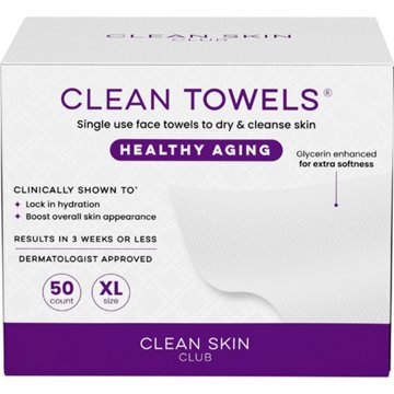 Clean Skin Club Disposable XL Clean Towels Healthy Aging, 50 ct