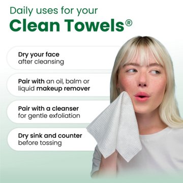 Clean Skin Club Disposable XL Clean Towels Sensitive Skin, 50 ct