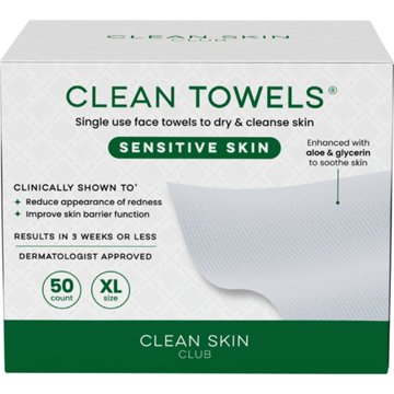 Clean Skin Club Disposable XL Clean Towels Sensitive Skin, 50 ct