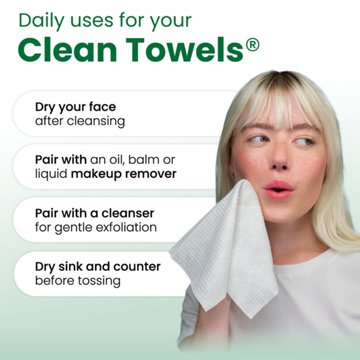 Clean Skin Club Disposable XL Clean Towels Sensitive Skin, Travel Pack, 10 ct