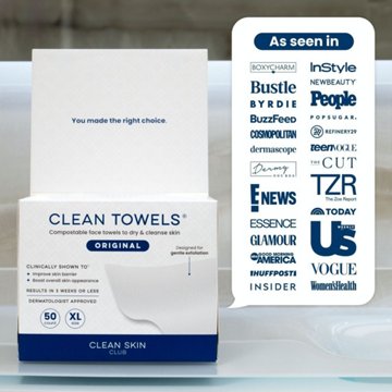 Clean Skin Club Disposable XL Clean Towels Original, 50 ct