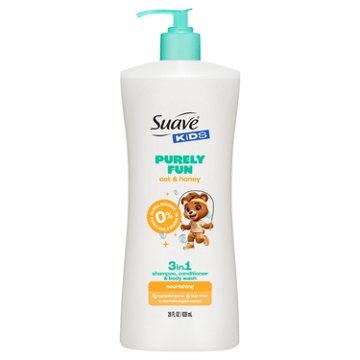 Suave Kids Purely Fun 3-In-1 Shampoo, Conditioner & Body Wash - Oat & Honey