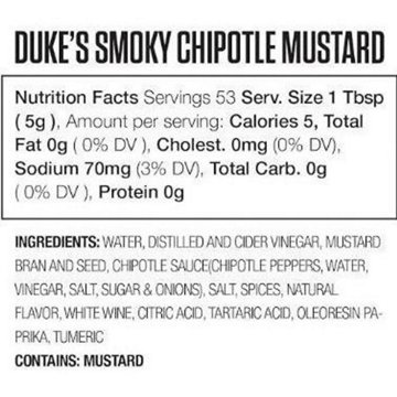 Duke's Smoky Chipotle Mustard, 9.5 oz