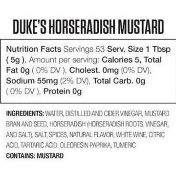 Duke's Horseradish Mustard, 9.5 oz