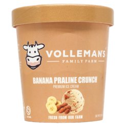 Volleman's Family Farm Banana Praline Crunch Ice Cream, 1 pt