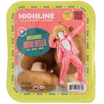 Highline Organic Whole Mini Bella Mushrooms, 8 oz